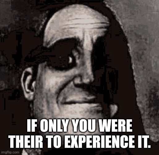 IF ONLY YOU WERE THEIR TO EXPERIENCE IT. | made w/ Imgflip meme maker