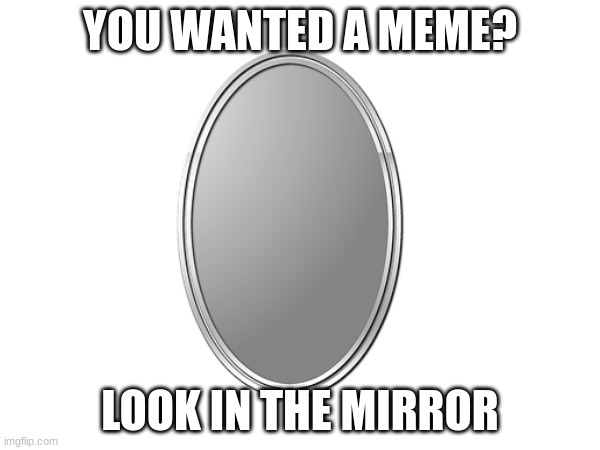 a funny yet, rude meme. | YOU WANTED A MEME? LOOK IN THE MIRROR | made w/ Imgflip meme maker