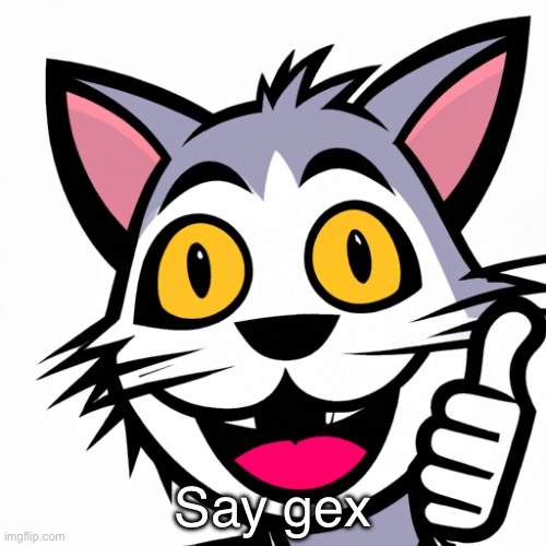 .Baller. Happiness Anouncement temp | Say gex | image tagged in photo of a cat giving a thumbs up while smiling | made w/ Imgflip meme maker