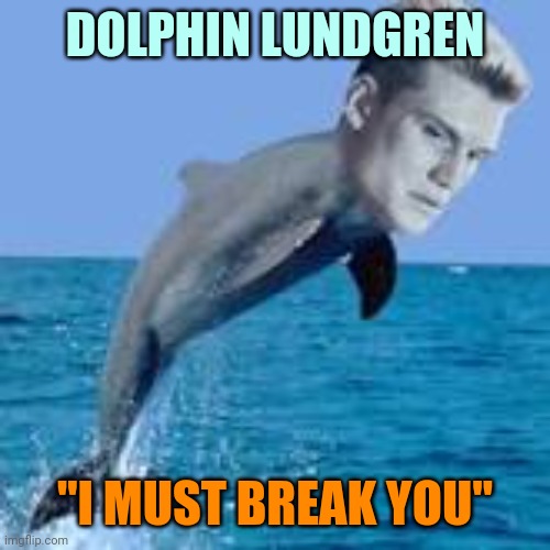 Dolphin Lundgren | DOLPHIN LUNDGREN; "I MUST BREAK YOU" | image tagged in miami dolphins | made w/ Imgflip meme maker