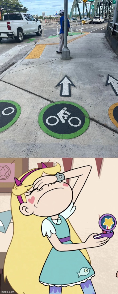Portland Bike Path | image tagged in star butterfly facepalm,you had one job,star vs the forces of evil,memes | made w/ Imgflip meme maker