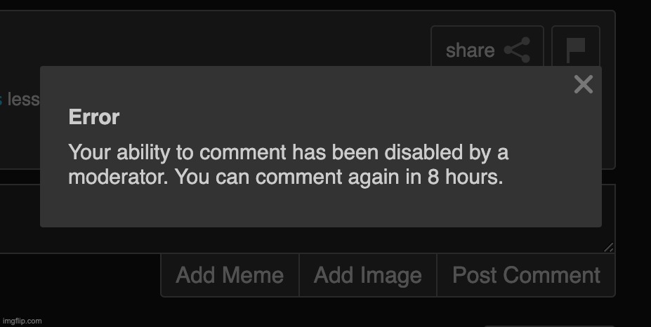 btw just dm me yall i got sitewide comment banned for "spam" (i said lol once) | made w/ Imgflip meme maker