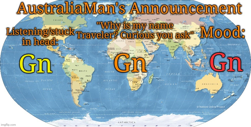 Gn | Gn; Gn; Gn | image tagged in australia announcement,gn | made w/ Imgflip meme maker