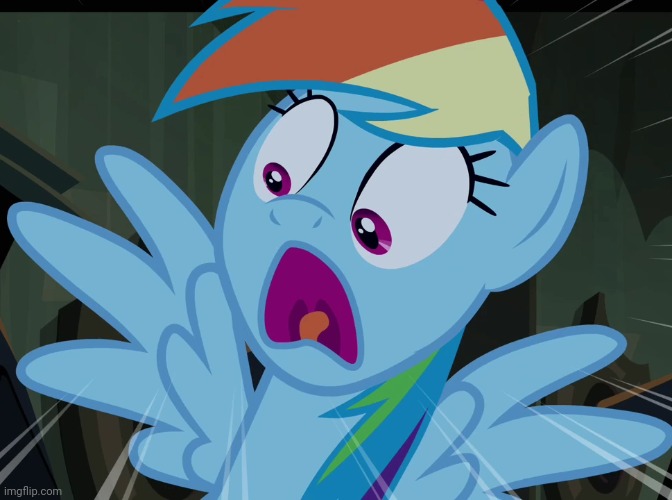 rainbow dash's scared faced | image tagged in rainbow dash's scared faced | made w/ Imgflip meme maker