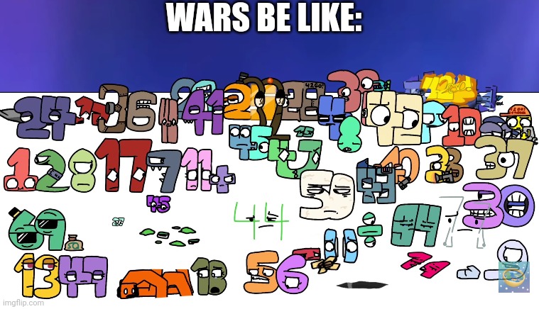 Wars be like: | WARS BE LIKE: | image tagged in the future of number lore | made w/ Imgflip meme maker