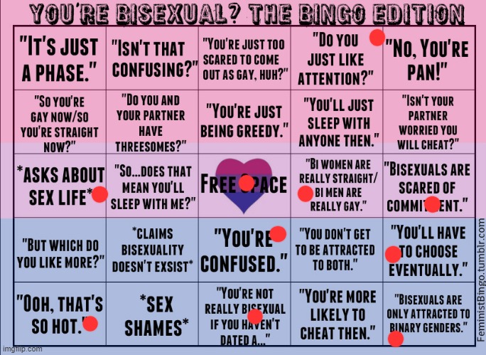 bisexual bingo | image tagged in bisexual bingo | made w/ Imgflip meme maker