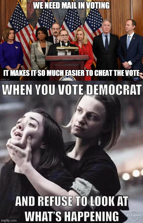 Deny it all you like... it happened... | image tagged in democrat,denial,election fraud | made w/ Imgflip meme maker