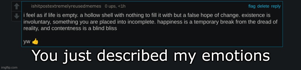 You just described my emotions | made w/ Imgflip meme maker