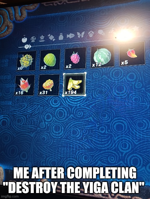 ME AFTER COMPLETING "DESTROY THE YIGA CLAN" | made w/ Imgflip meme maker