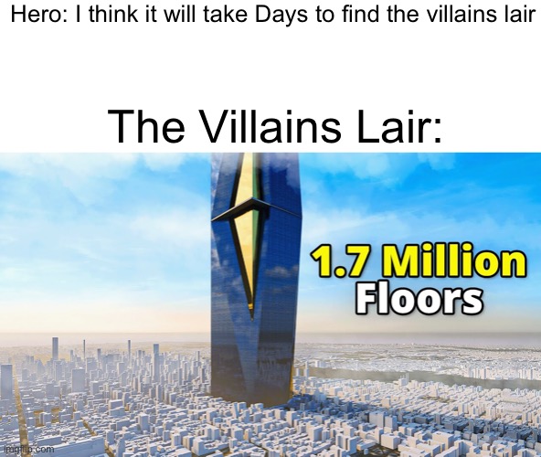 Bruh Moment | Hero: I think it will take Days to find the villains lair; The Villains Lair: | image tagged in memes,funny,true,hero,villain,villains lair | made w/ Imgflip meme maker