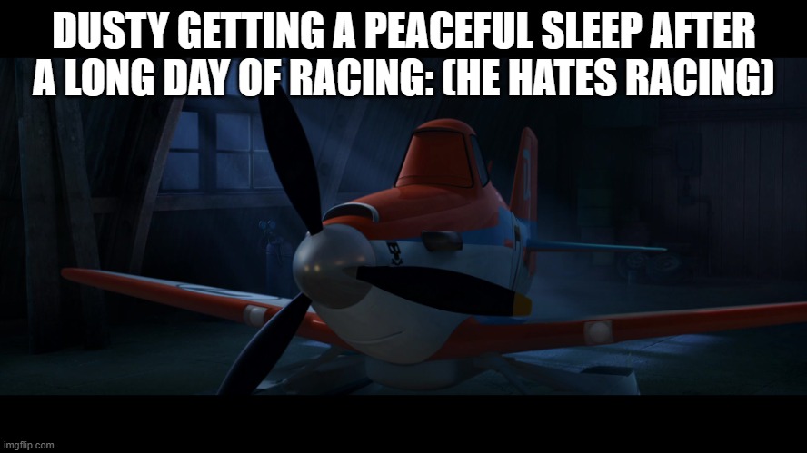 Snowflake | DUSTY GETTING A PEACEFUL SLEEP AFTER A LONG DAY OF RACING: (HE HATES RACING) | image tagged in snowflake | made w/ Imgflip meme maker