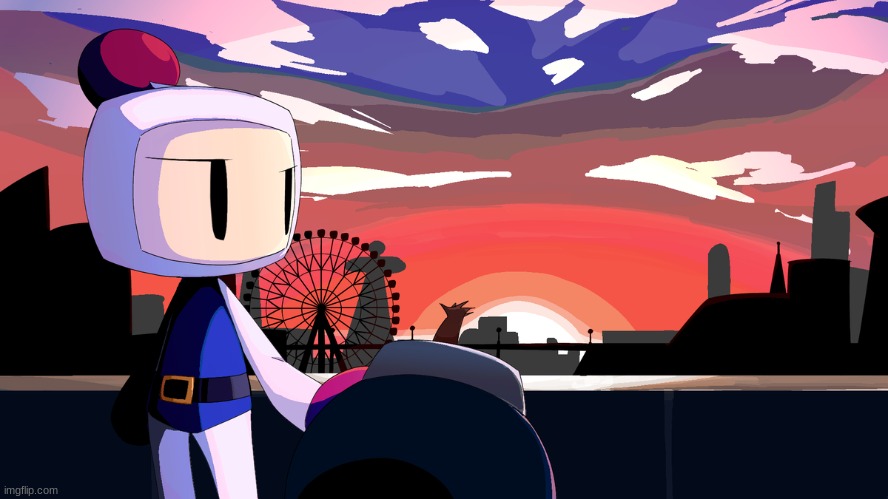 Sunset (Art by MRN) | made w/ Imgflip meme maker