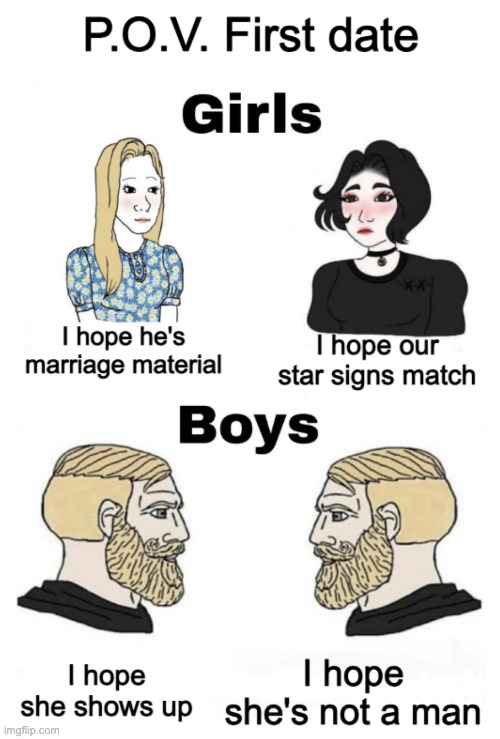 Boys vs Girls fr | image tagged in boys vs girls,date | made w/ Imgflip meme maker