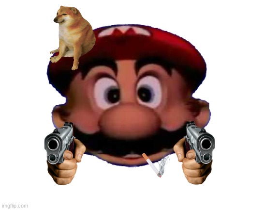 i dare you to touch cheems | image tagged in mario head | made w/ Imgflip meme maker