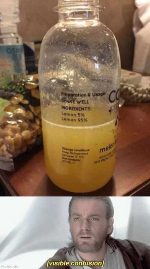 95% lemon and 5% lemon? | image tagged in visible confusion | made w/ Imgflip meme maker