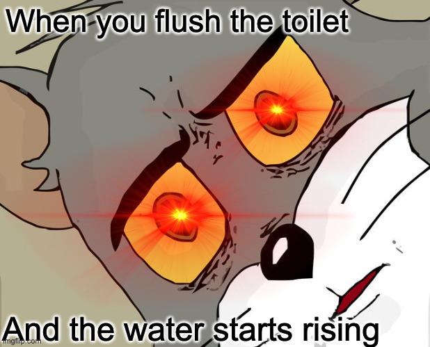 L | When you flush the toilet; And the water starts rising | image tagged in memes,unsettled tom | made w/ Imgflip meme maker