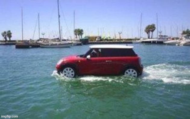 Car on water | image tagged in car on water | made w/ Imgflip meme maker