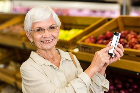 old woman with smartphone Blank Meme Template