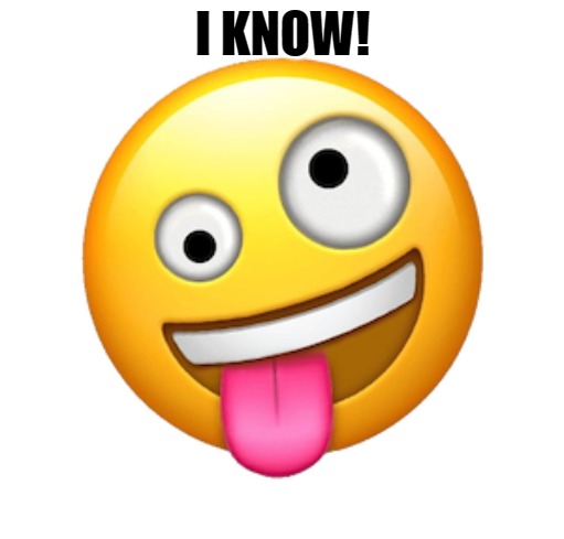 I KNOW! | image tagged in whacky | made w/ Imgflip meme maker