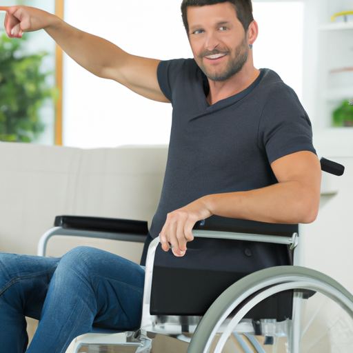 High Quality man pointing at wheelchair Blank Meme Template