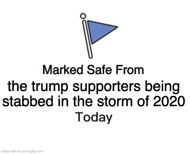 WHAT | the trump supporters being stabbed in the storm of 2020 | image tagged in memes,marked safe from | made w/ Imgflip meme maker
