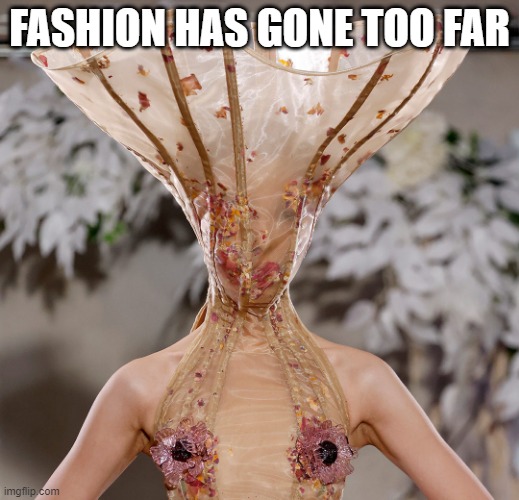 Some Kind of Alien? | FASHION HAS GONE TOO FAR | image tagged in unsee juice | made w/ Imgflip meme maker