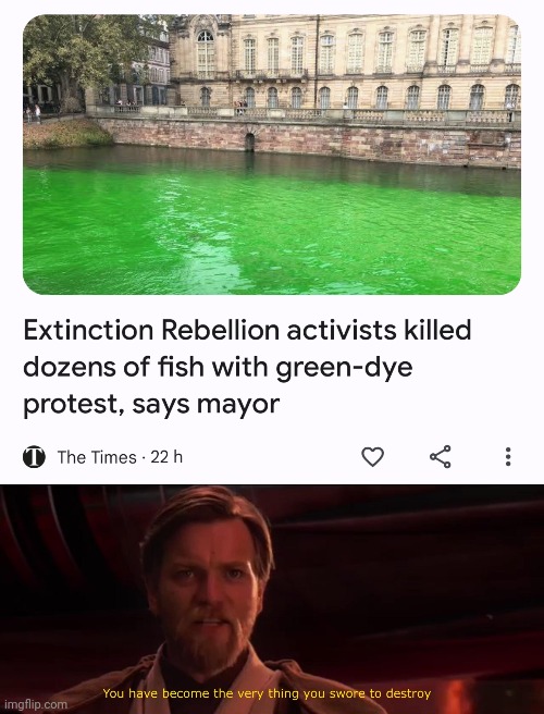 They're extinction causation now | image tagged in you have become the very thing you swore to destroy | made w/ Imgflip meme maker