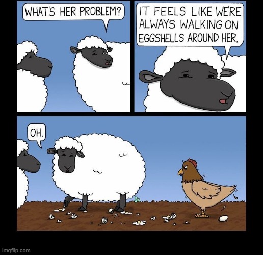 Eggshells | image tagged in comics | made w/ Imgflip meme maker