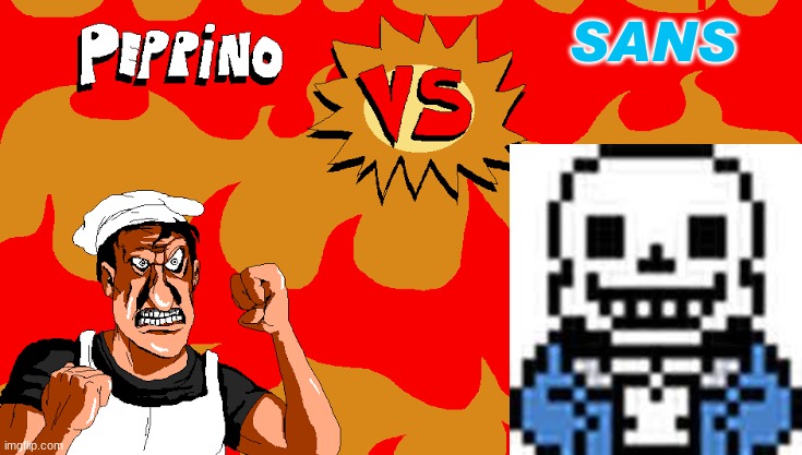 Peppino VS Blank | SANS | image tagged in peppino vs blank | made w/ Imgflip meme maker