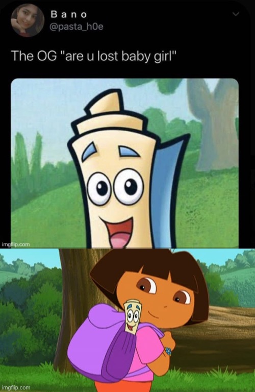 You lost girl? | image tagged in dora and the map | made w/ Imgflip meme maker