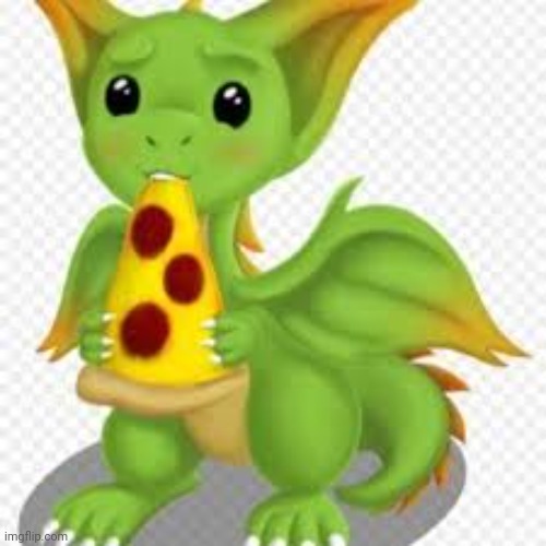He's eating little ceasers | image tagged in dragon with a pizza,pizza | made w/ Imgflip meme maker