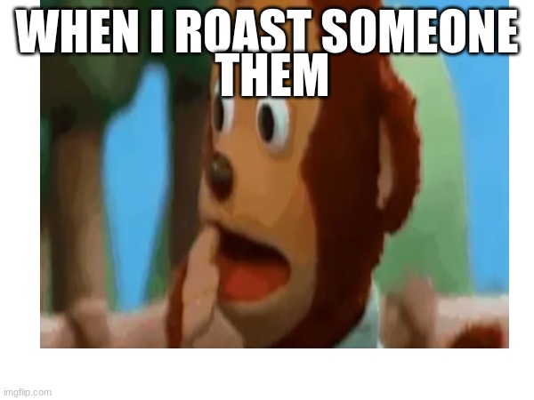 roasted | THEM; WHEN I ROAST SOMEONE | image tagged in memes | made w/ Imgflip meme maker