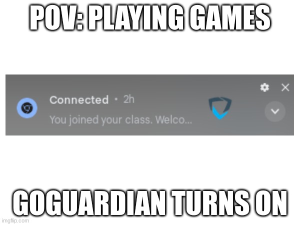 NOOOO | POV: PLAYING GAMES; GOGUARDIAN TURNS ON | image tagged in goguardian | made w/ Imgflip meme maker