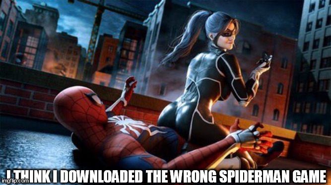 I think I downloaded the wrong spiderman game | I THINK I DOWNLOADED THE WRONG SPIDERMAN GAME | image tagged in spiderman,funny,video games,download,repost | made w/ Imgflip meme maker