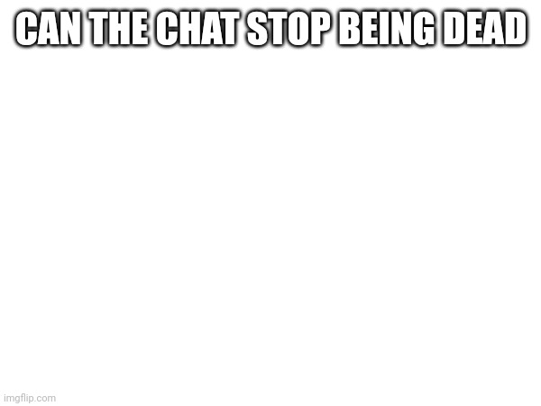 Real | CAN THE CHAT STOP BEING DEAD | made w/ Imgflip meme maker