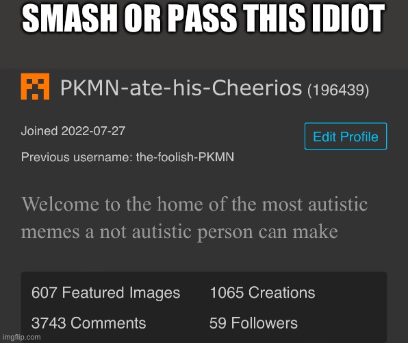 SMASH OR PASS THIS IDIOT | made w/ Imgflip meme maker