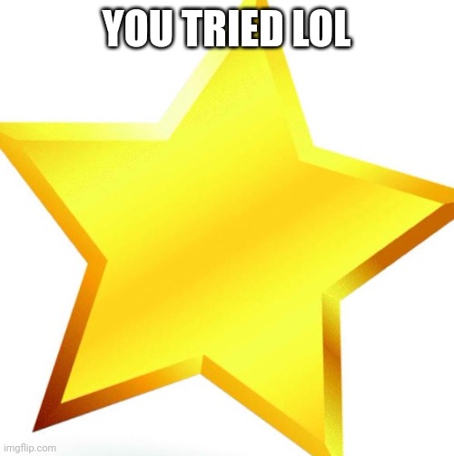 gold star | YOU TRIED LOL | image tagged in gold star | made w/ Imgflip meme maker