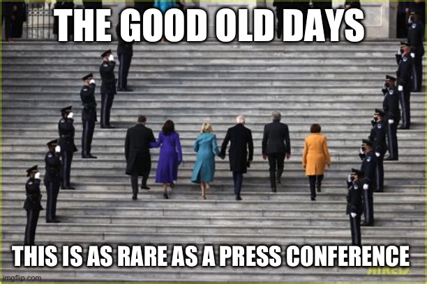 Biden enters Witless Protection program | THE GOOD OLD DAYS; THIS IS AS RARE AS A PRESS CONFERENCE | image tagged in biden,dementia,democrats | made w/ Imgflip meme maker