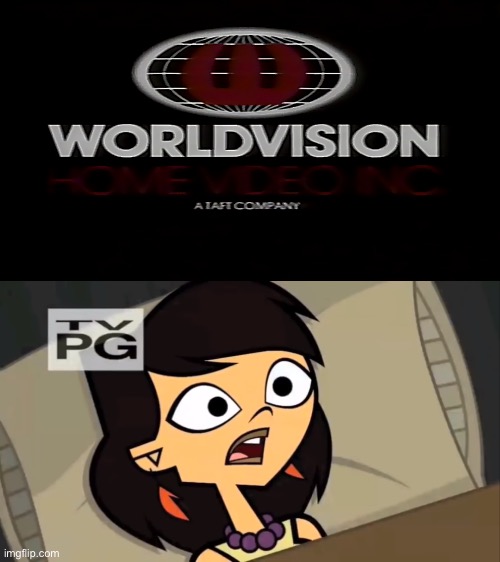 Sky fears The Worldvision Home Video logo of 1985 | image tagged in total drama,paramount,cartoon network,mtv,nickelodeon,1980's | made w/ Imgflip meme maker