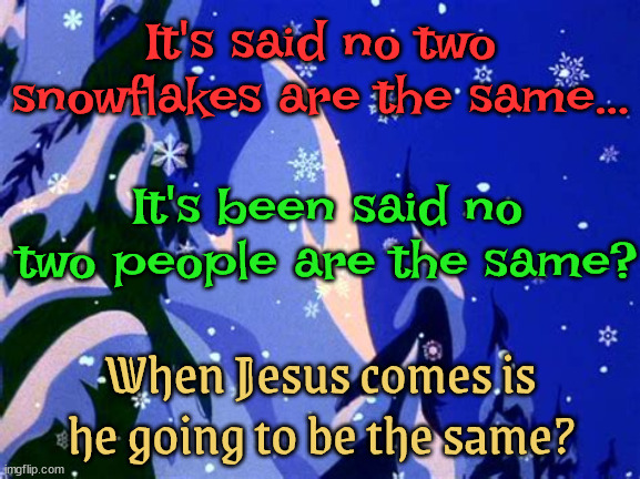 Jesus | It's said no two snowflakes are the same... It's been said no two people are the same? When Jesus comes is he going to be the same? | image tagged in jesus,grinch,whoville,snowflakes,one,god | made w/ Imgflip meme maker