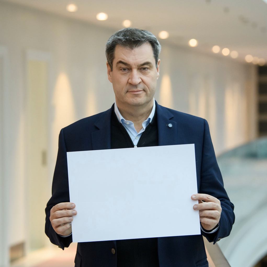 Söder holding Poster Blank Meme Template