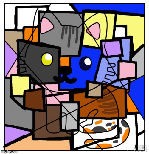 Cubism Cat | image tagged in cat,art | made w/ Imgflip meme maker