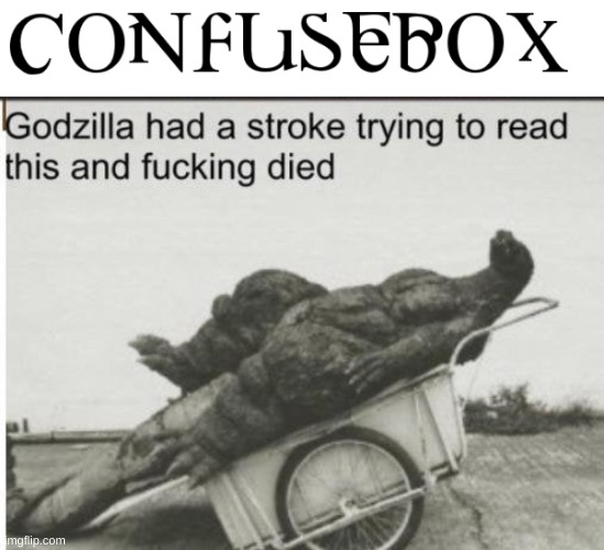 Nearly had a stroke trying to read this WHAT THE ACTUAL FUCK | image tagged in godzilla | made w/ Imgflip meme maker