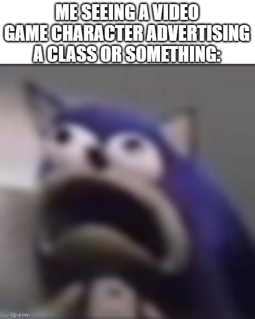 ME SEEING A VIDEO GAME CHARACTER ADVERTISING A CLASS OR SOMETHING: | image tagged in school,sonic meme,aaa | made w/ Imgflip meme maker