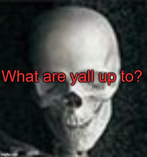 . | What are yall up to? | image tagged in skull | made w/ Imgflip meme maker