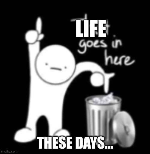 i cant be the only one | LIFE; THESE DAYS... | image tagged in that goes in here,relatable,life,trash,meme | made w/ Imgflip meme maker