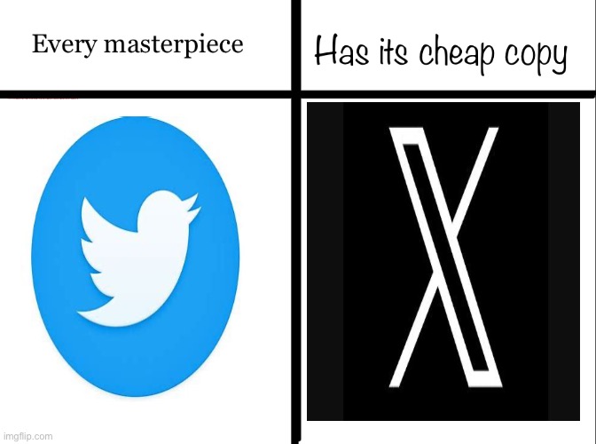 Every masterpiece has its cheap copy | image tagged in every masterpiece has its cheap copy,twitter,memes | made w/ Imgflip meme maker