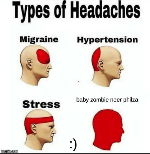 Types of Headaches meme | baby zombie neer philza; :) | image tagged in types of headaches meme | made w/ Imgflip meme maker