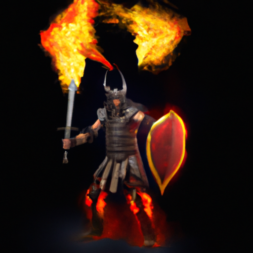 High Quality guy with a flaming set of armor. Blank Meme Template