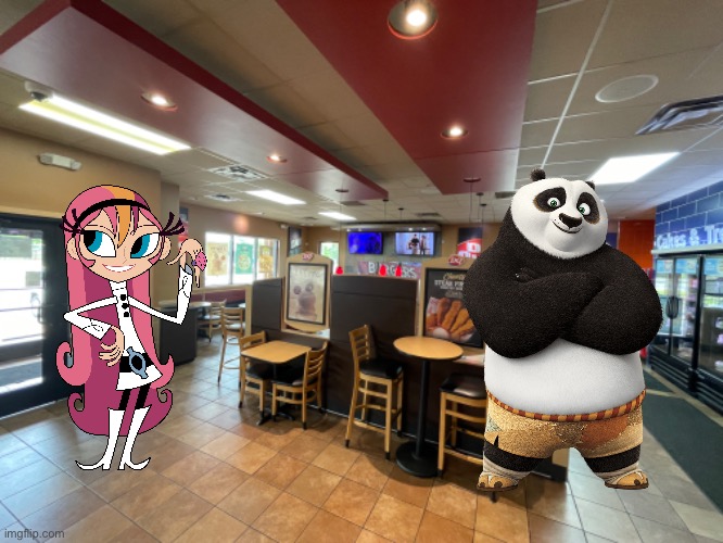 Action Heroes at Dairy Queen | image tagged in dairy queen,kung fu panda,texas,nickelodeon,dreamworks,girl | made w/ Imgflip meme maker
